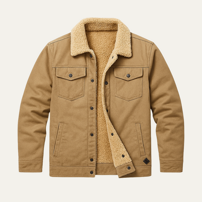 Warm Faux Fur Lined Denim Shirt Jacket