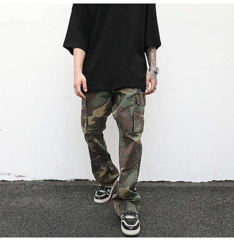 Men's Casual Cotton Straight Leg Cargo Pants