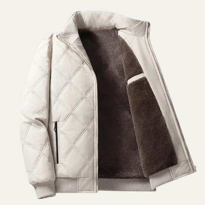 Warm Men's Quilted Fleece Zip Jacket