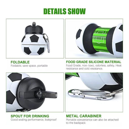 Foldable Football Ball Water Bottle