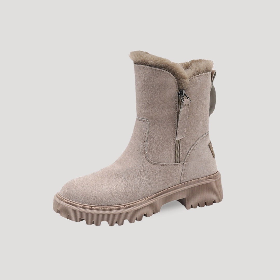 Warm Waterproof Snow Boots for Women - Zip Up Boots - OutfitLondon