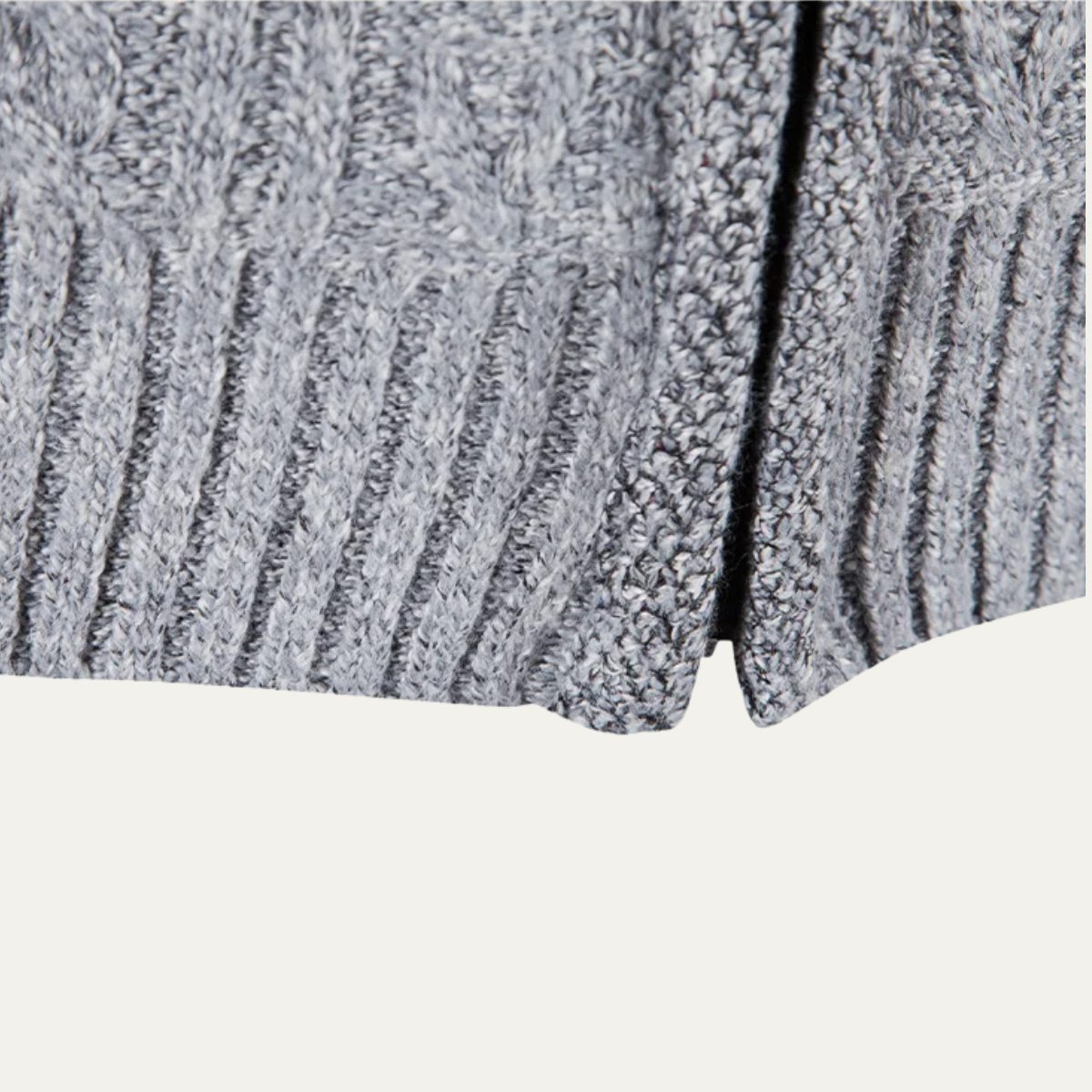 Men's Textured Cable Knit Zip Up Sweater