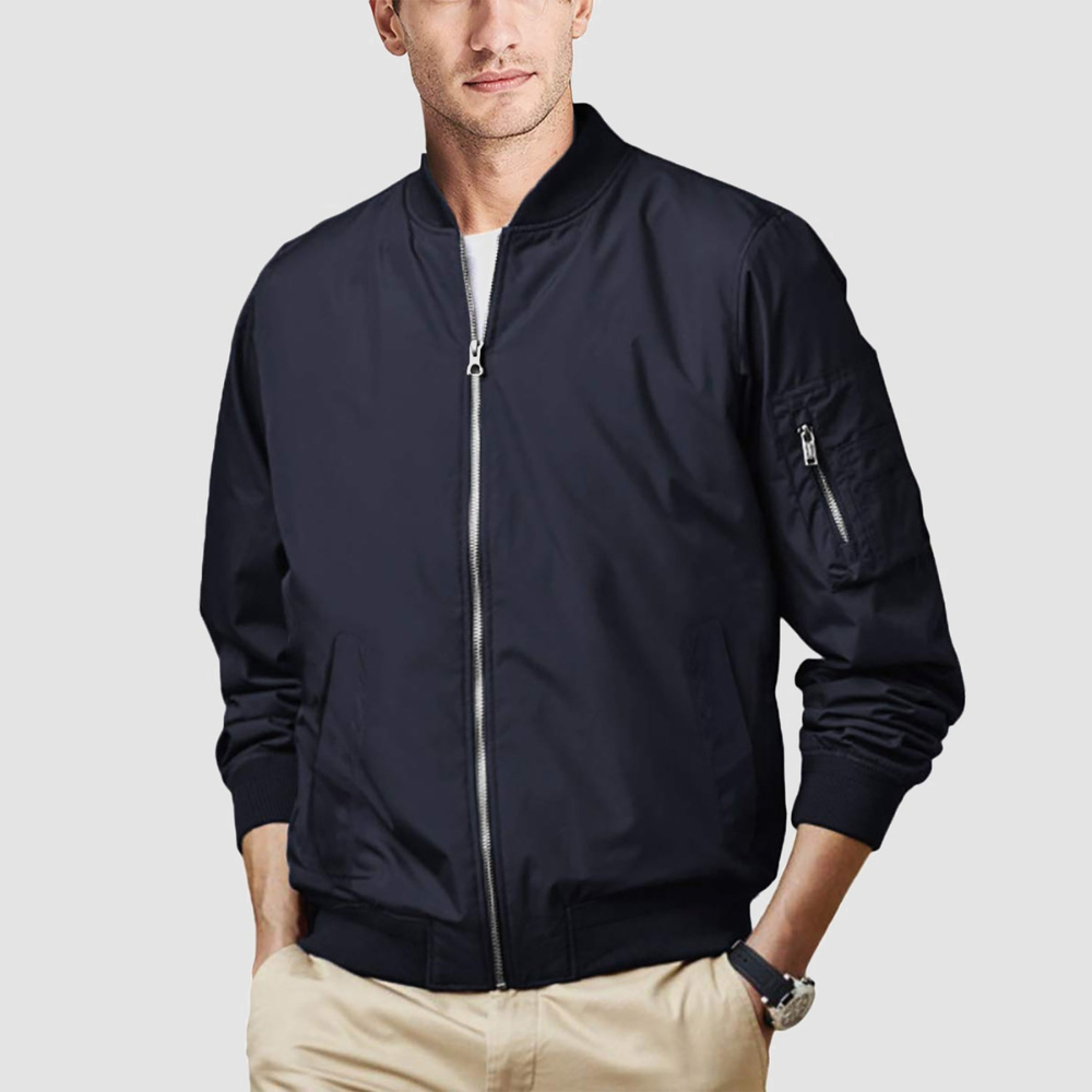 Slim Fit Mens Bomber Jacket Lightweight - OutfitLondon