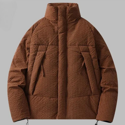 Men's Quilted Parka Windproof Insulated Black - OutfitLondon