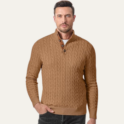 Classic Men's Cable Crew Neck Sweater