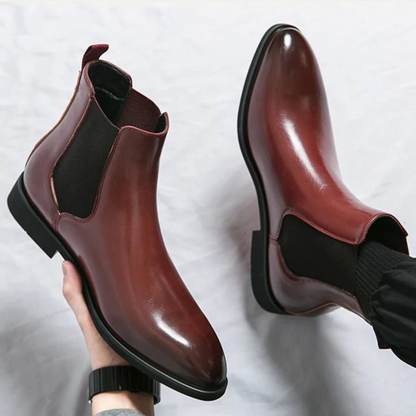 Brown Leather Mens Classic Ankle Boots