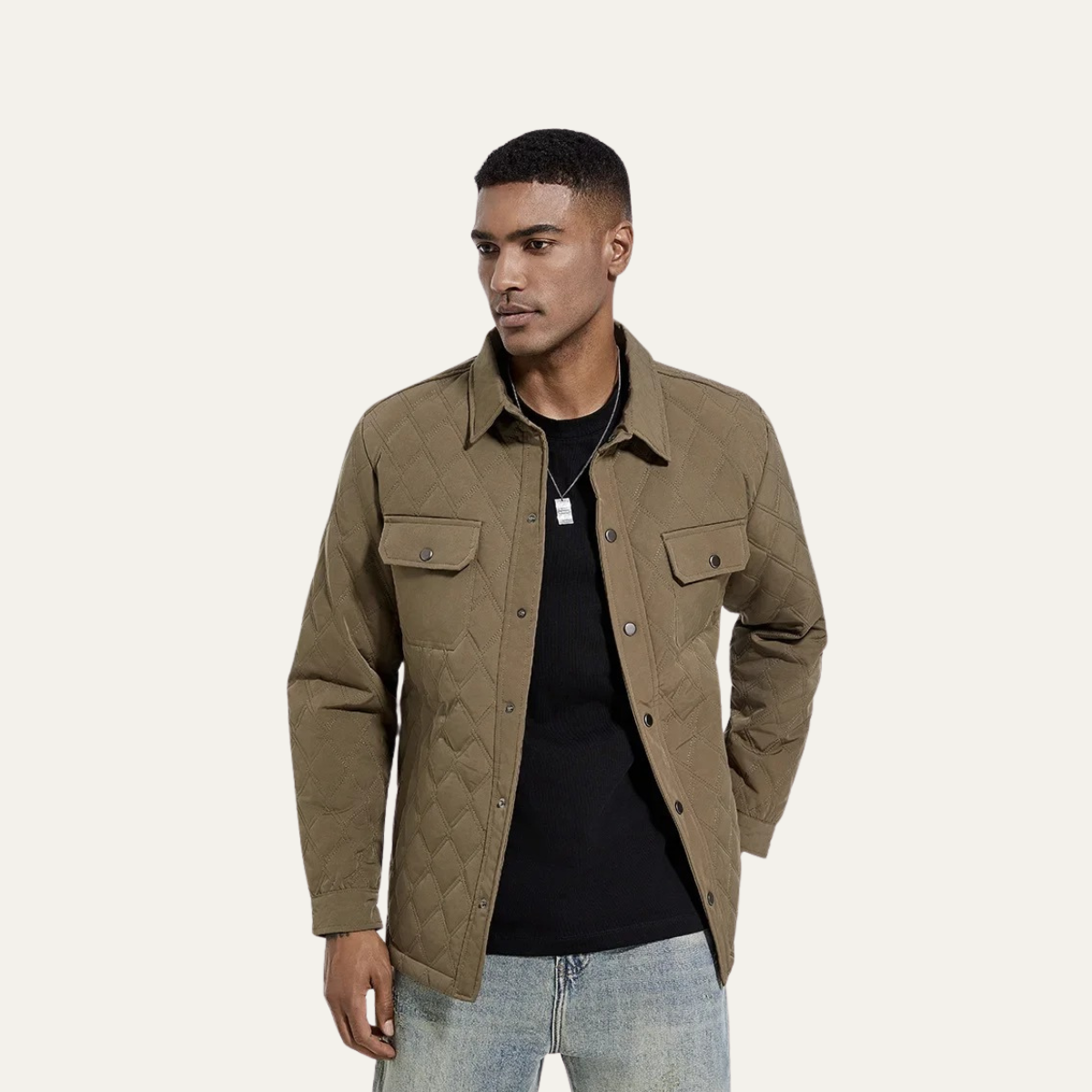 Comfortable Mens Quilted Lightweight Padded Jacket