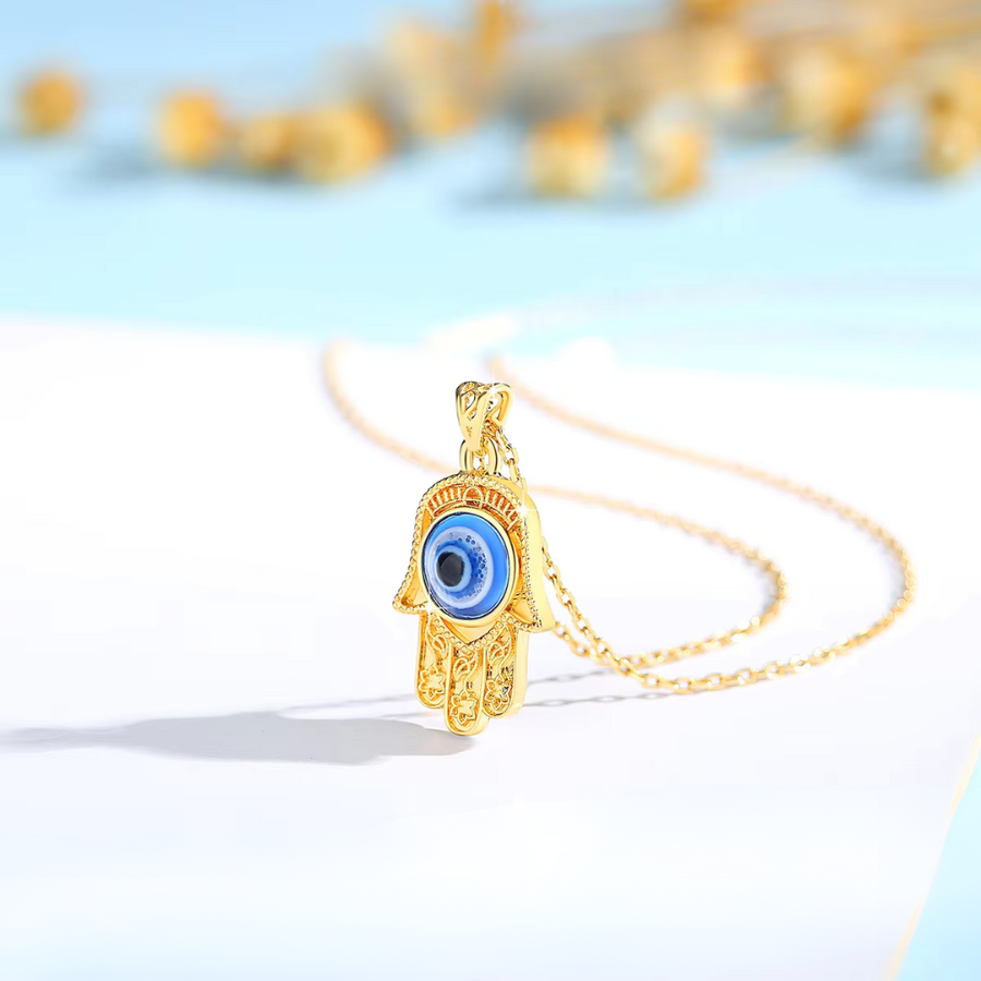Fortuna 18K Gold Evil Eye Necklace - OutfitLondon