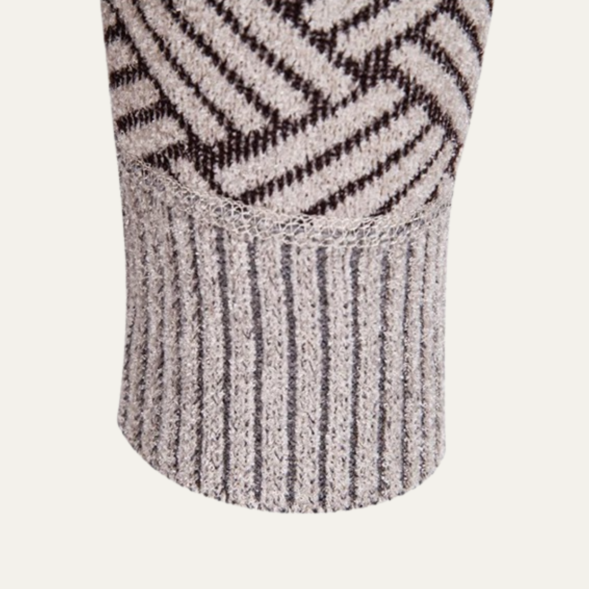 Men's Classic Knit Pattern Jacket with Stand Collar