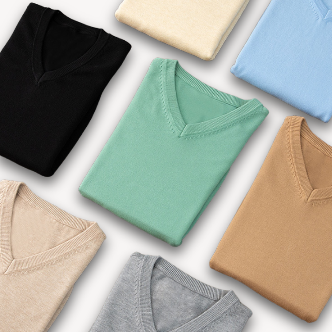 Luxury Men's Soft V-Neck Cashmere Sweater
