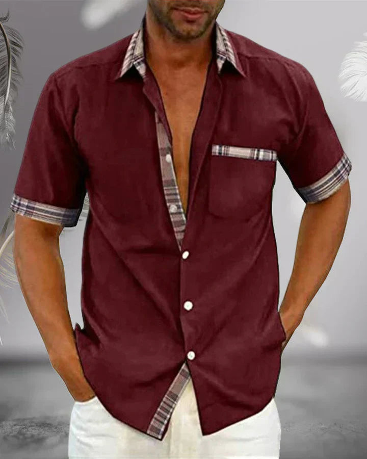 Stylish Shirt with Contrast Trim and Slim Fit