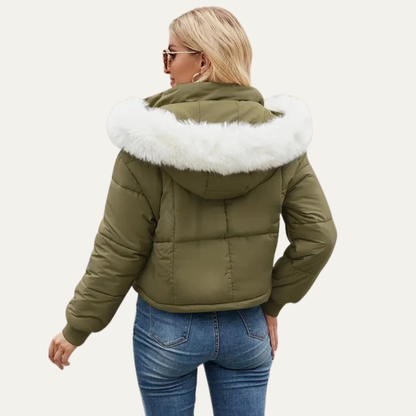 Short Puffy Winter Coat for Women