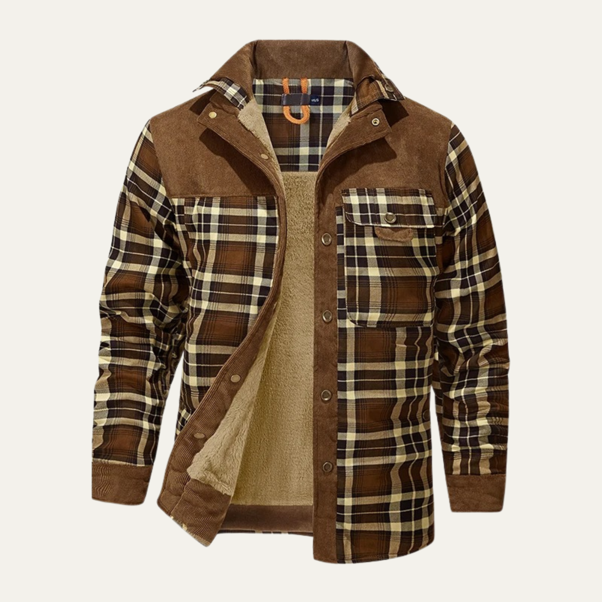 Warm Mens Fleece Hooded Jacket with Thick Lining