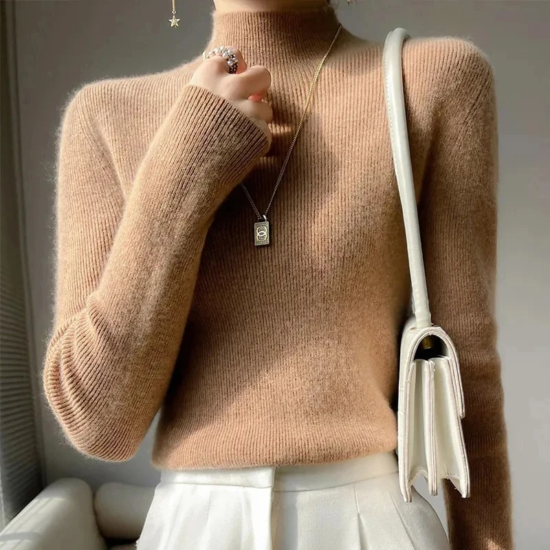 Cozy Fitted Ladies Wool Winter Sweater