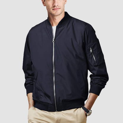 Men's Vintage Style Zip Up Bomber Coat - OutfitLondon