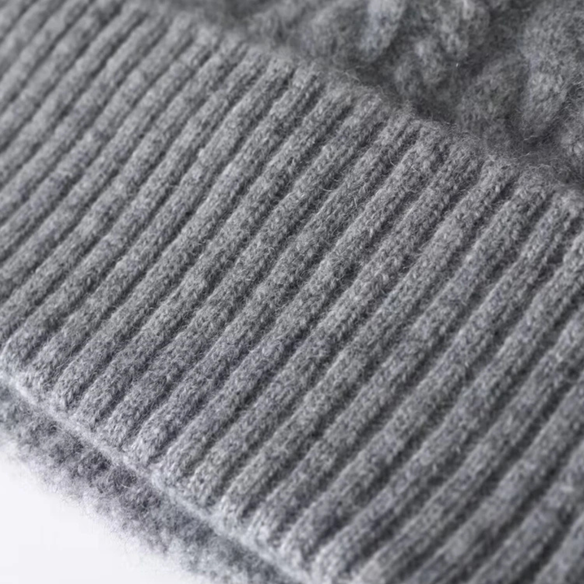 Warm Mens Ribbed Cashmere Hat