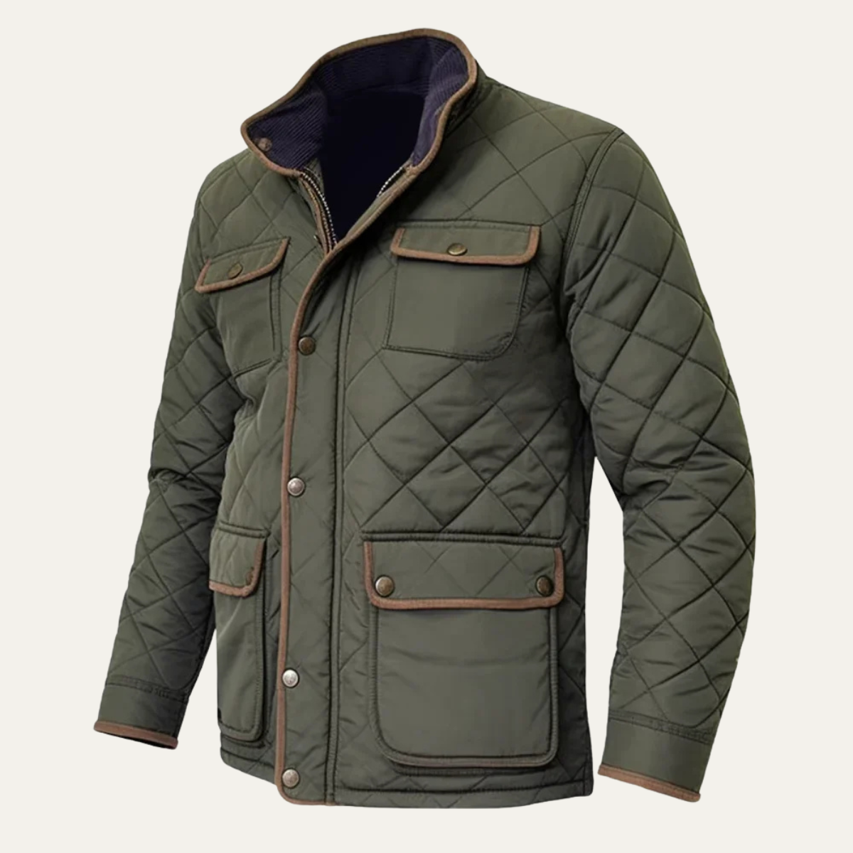 Slim Fit Men's Quilted Diamond Pattern Jacket