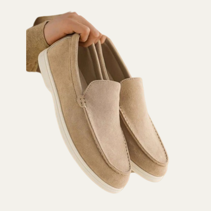 Men's Simple Leather Slip On Loafers Shoes