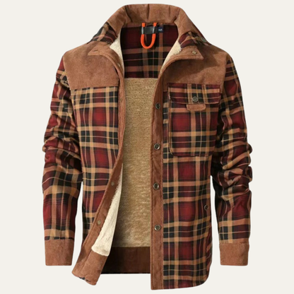 Warm Plaid Flannel Shirt Jacket for Men