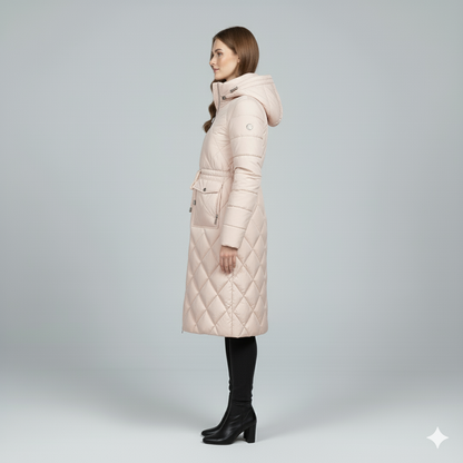 Warm Quilted Hooded Winter Parka for Women