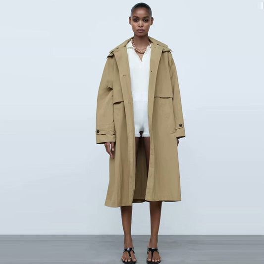 Women's Lightweight Hooded Windbreaker Jacket in Khaki