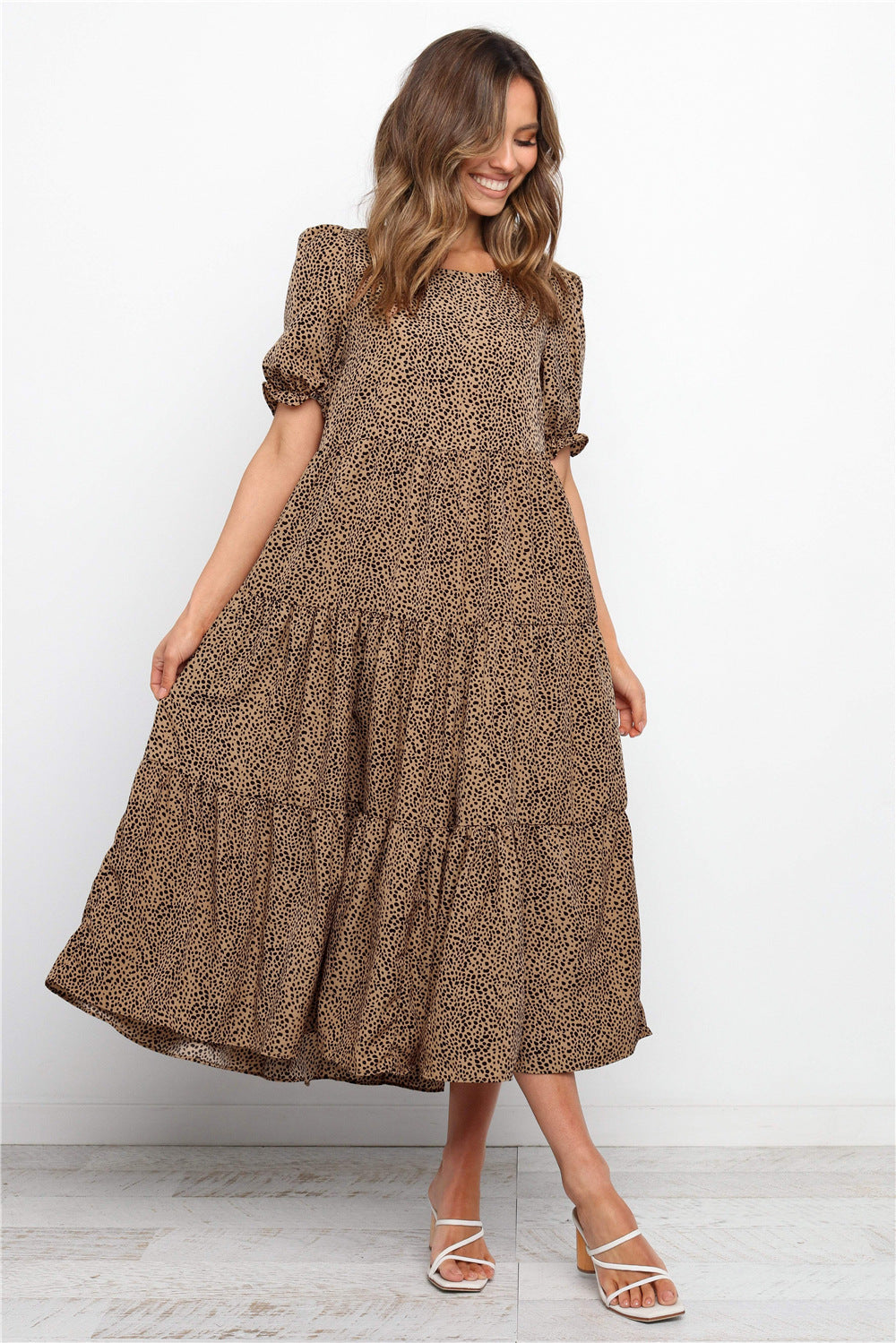 Pretty Summer Floral Long Dress with Ruffled Sleeves - OutfitLondon