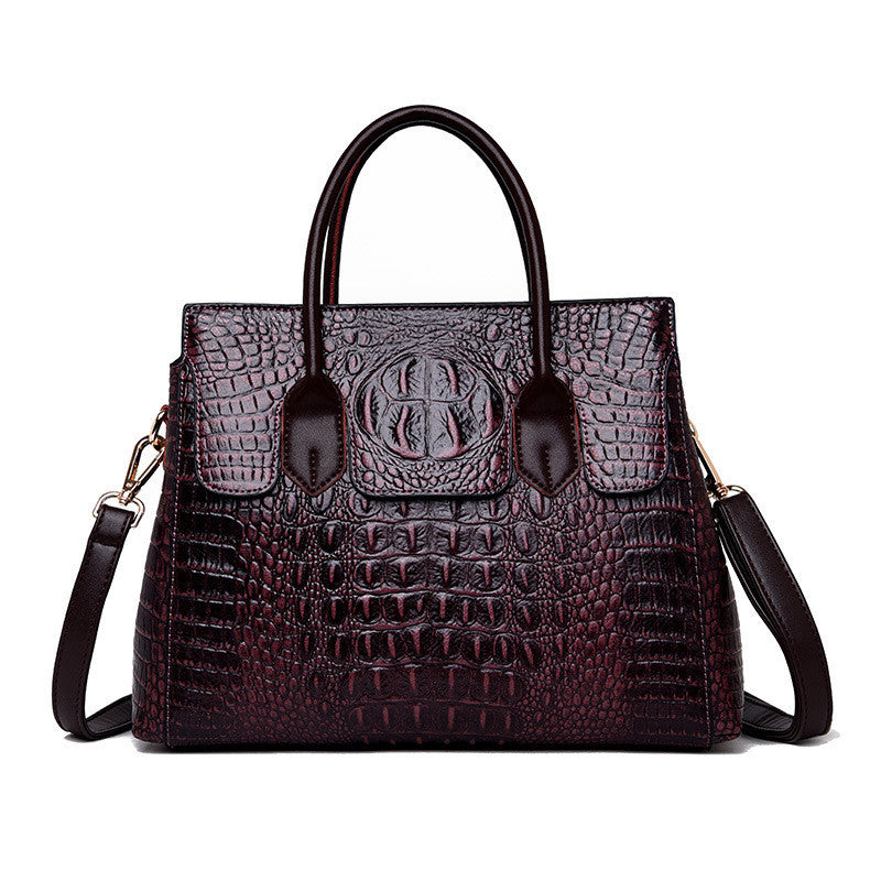 Women's Stylish Crocodile Pattern Tote Shoulder Bag