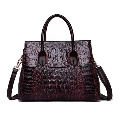Women's Stylish Crocodile Pattern Tote Shoulder Bag