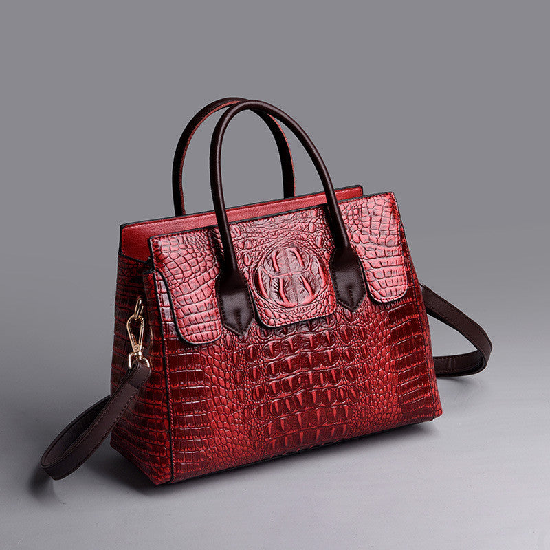 Women's Stylish Crocodile Pattern Tote Shoulder Bag