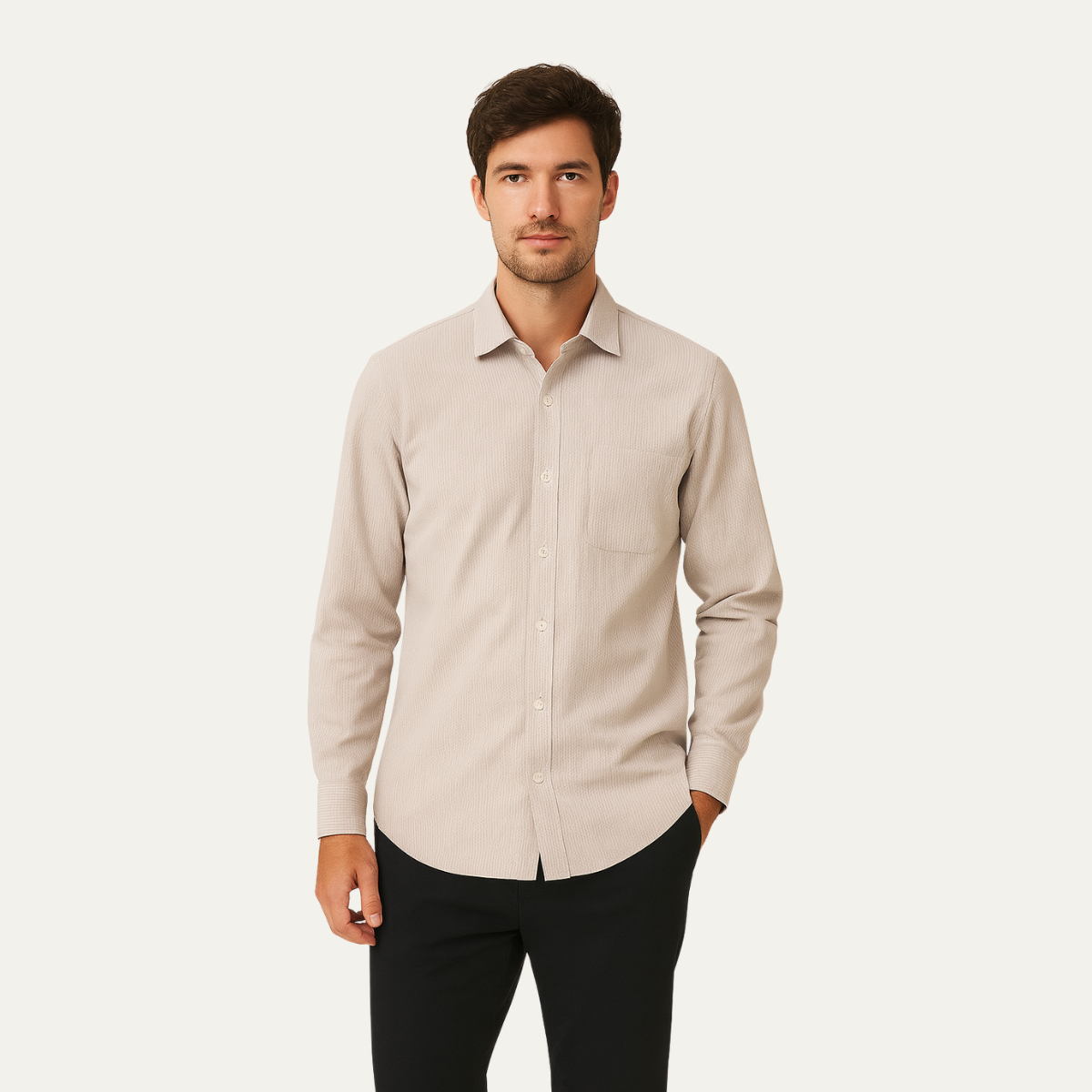 Classic Fit Italian Mens Dress Shirt - Business Casual Style