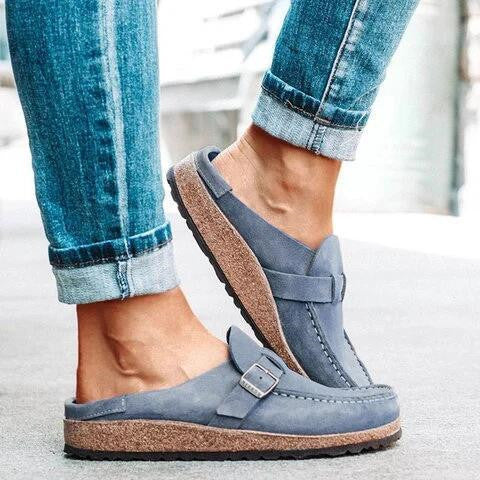 Women's Casual Leather Flat Sandals