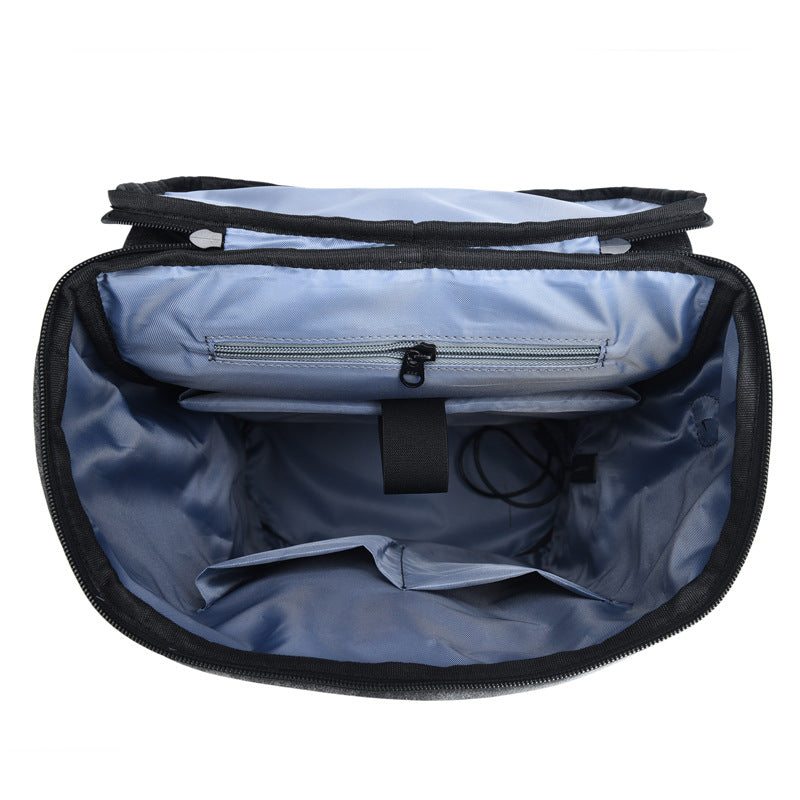 Men's Stylish Waterproof Leather Backpack with Laptop Compartment