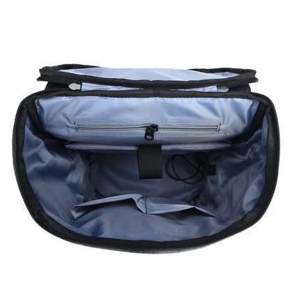 Men's Stylish Waterproof Leather Backpack with Laptop Compartment