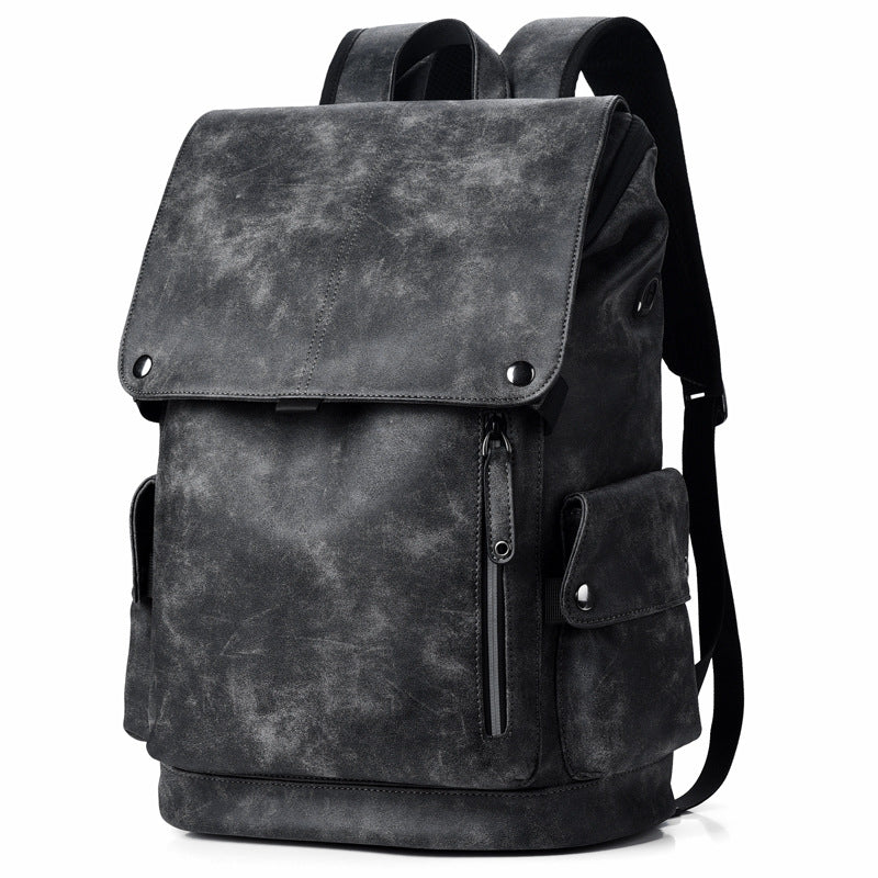 Men's Stylish Waterproof Leather Backpack with Laptop Compartment