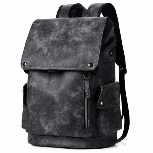 Men's Stylish Waterproof Leather Backpack with Laptop Compartment