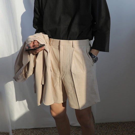 Men's Casual Loose Fit Suit Shorts