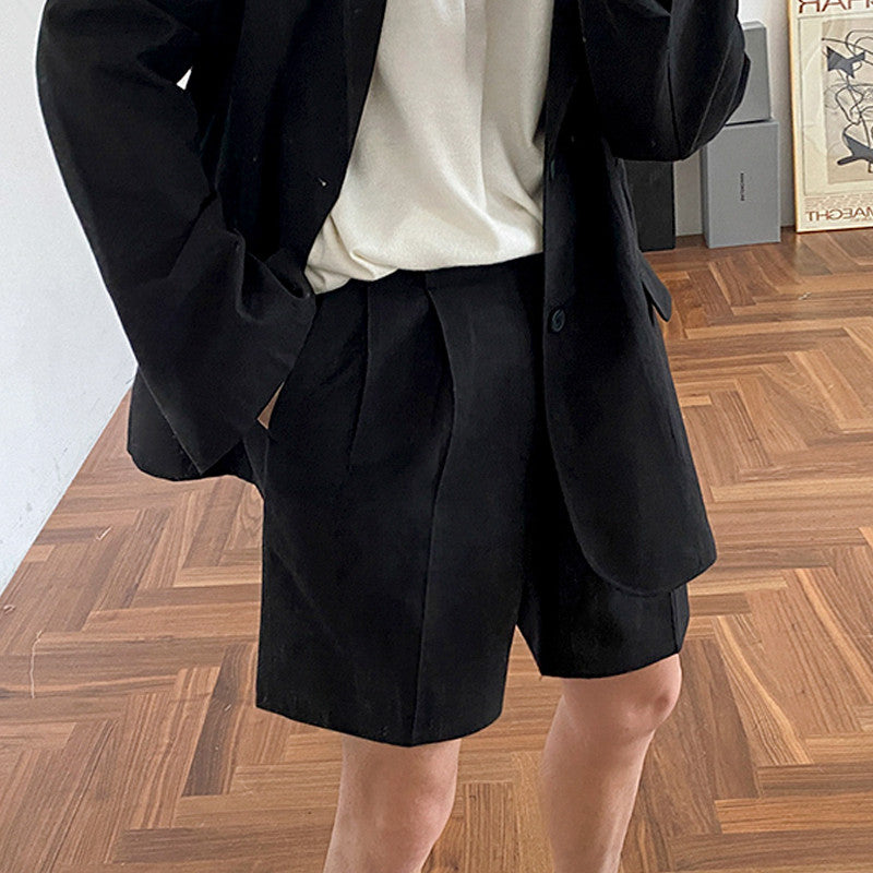 Men's Casual Loose Fit Suit Shorts