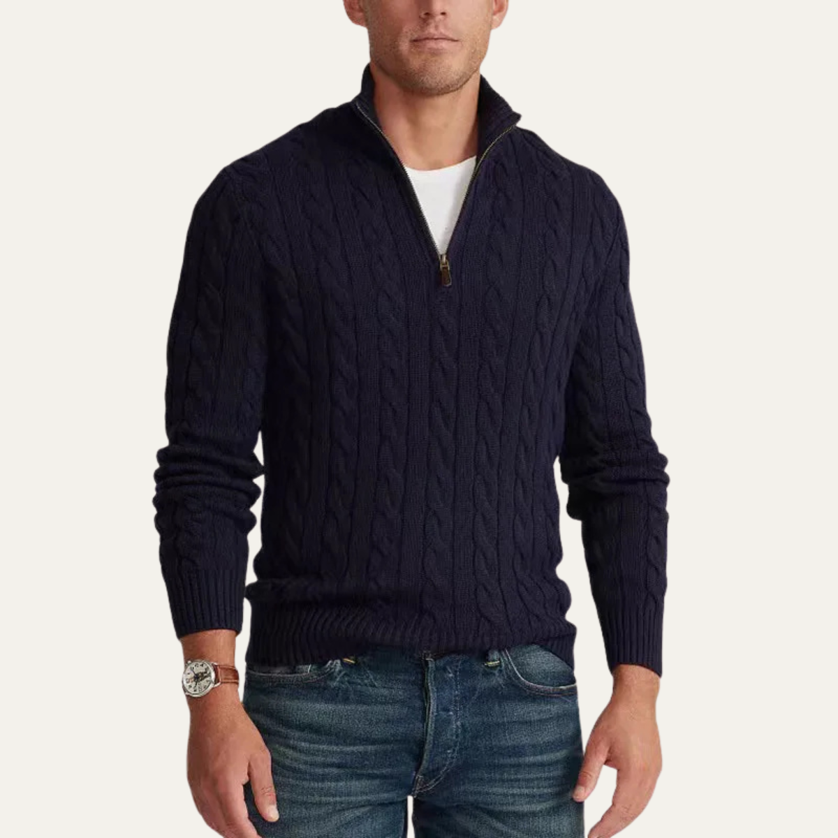 Classic Men's Cable Knit Sweatshirt