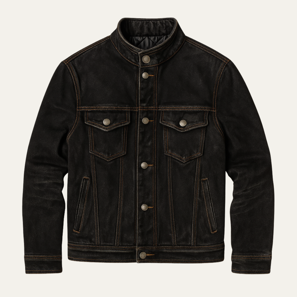 Classic Men's Dark Denim Trucker Jacket - OutfitLondon