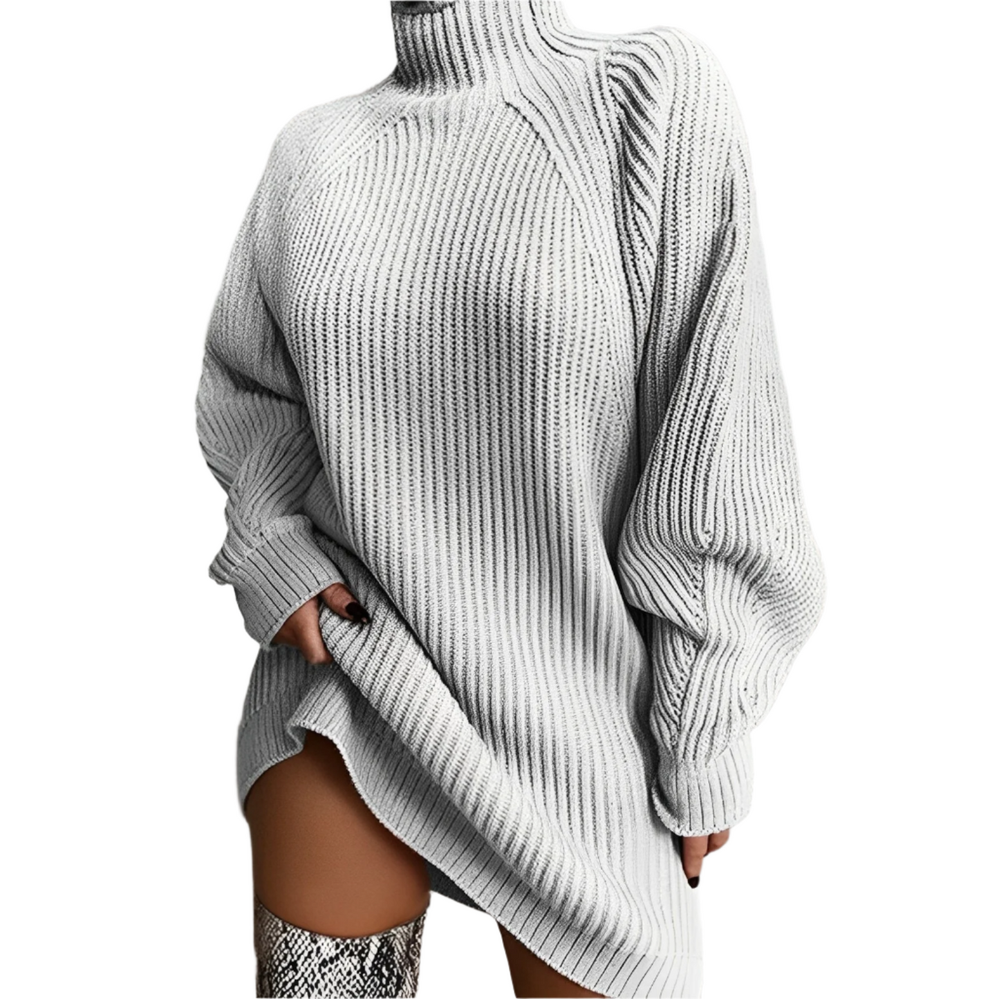 Cozy Large Women's Winter Turtleneck Sweater