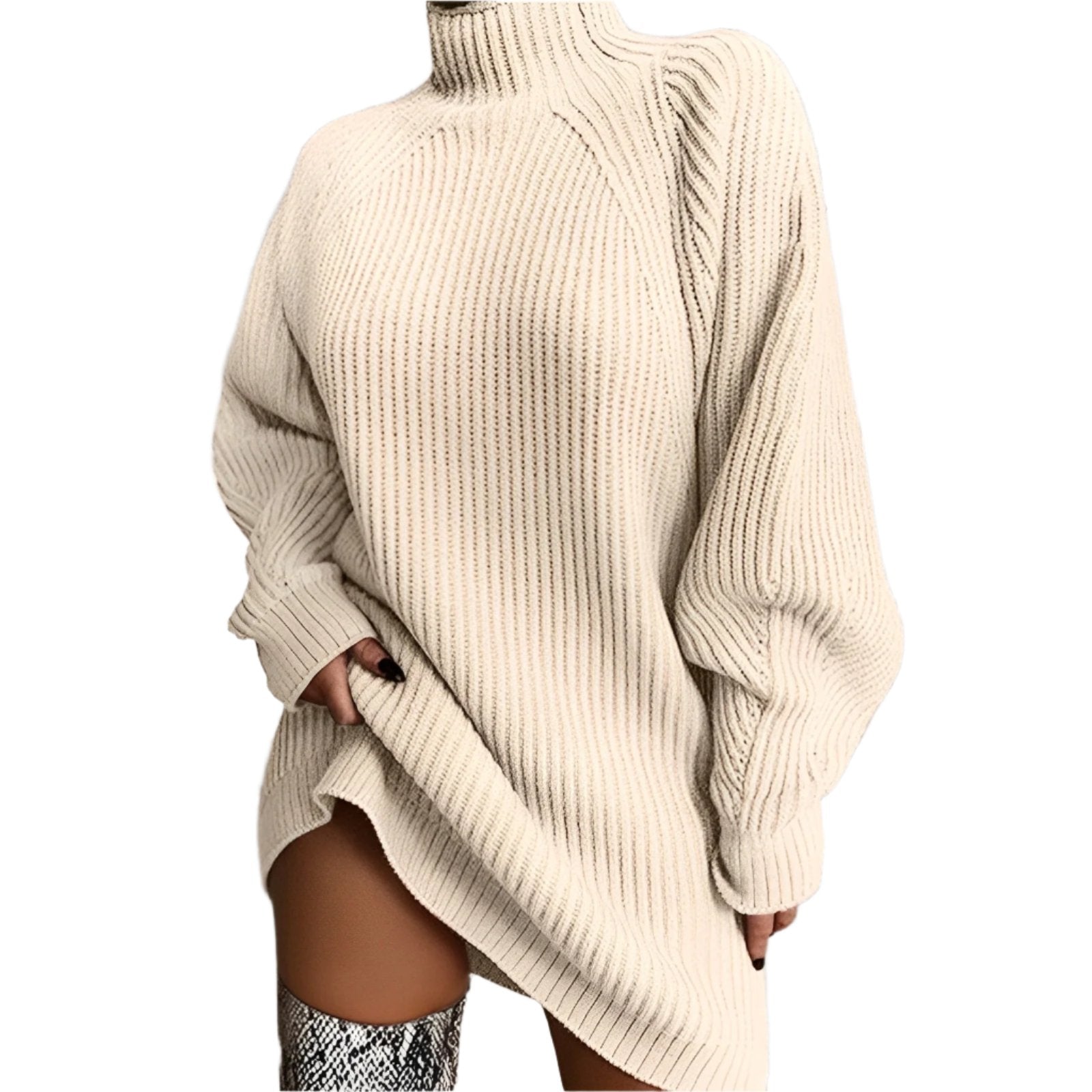 Cozy Large Women's Winter Turtleneck Sweater - OutfitLondon