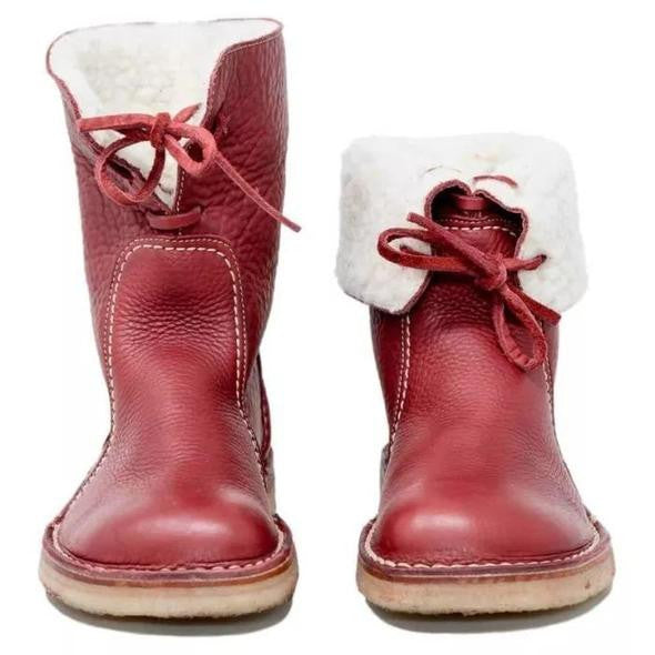 Compact Foldable Ankle Leather Boots