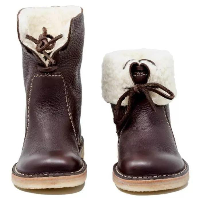 Compact Foldable Ankle Leather Boots