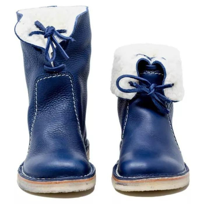 Compact Foldable Ankle Leather Boots