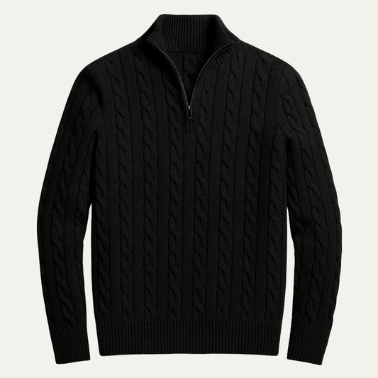 Classic Men's Cable Knit Sweatshirt - OutfitLondon