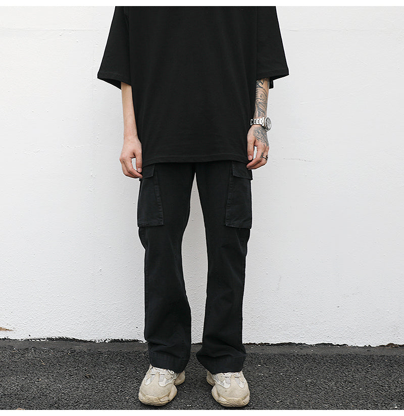 Men's Casual Cotton Straight Leg Cargo Pants