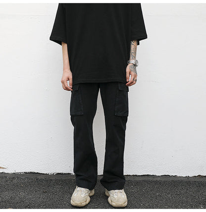 Men's Casual Cotton Straight Leg Cargo Pants