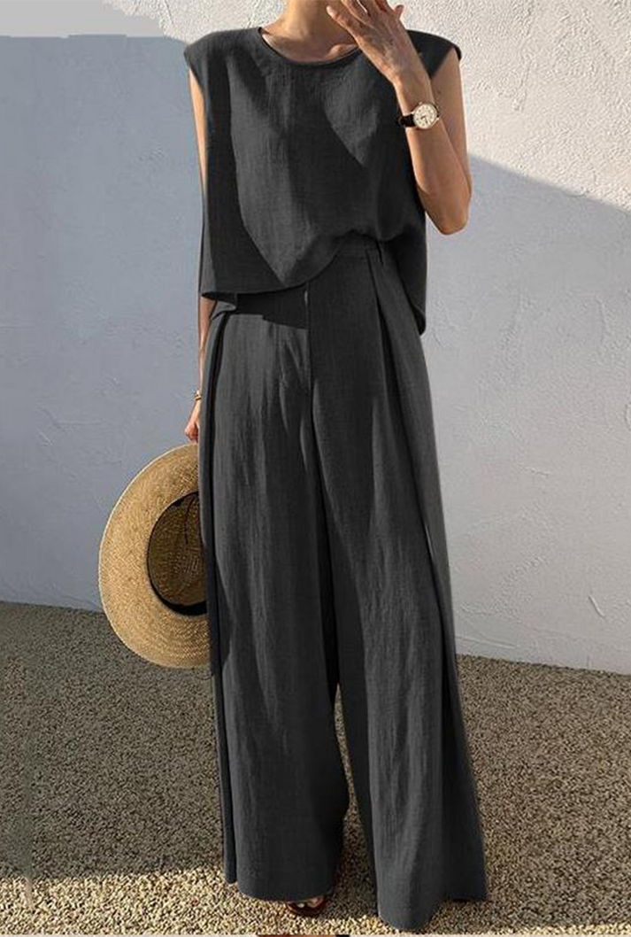 Comfortable Cotton Casual Pants and Top Set