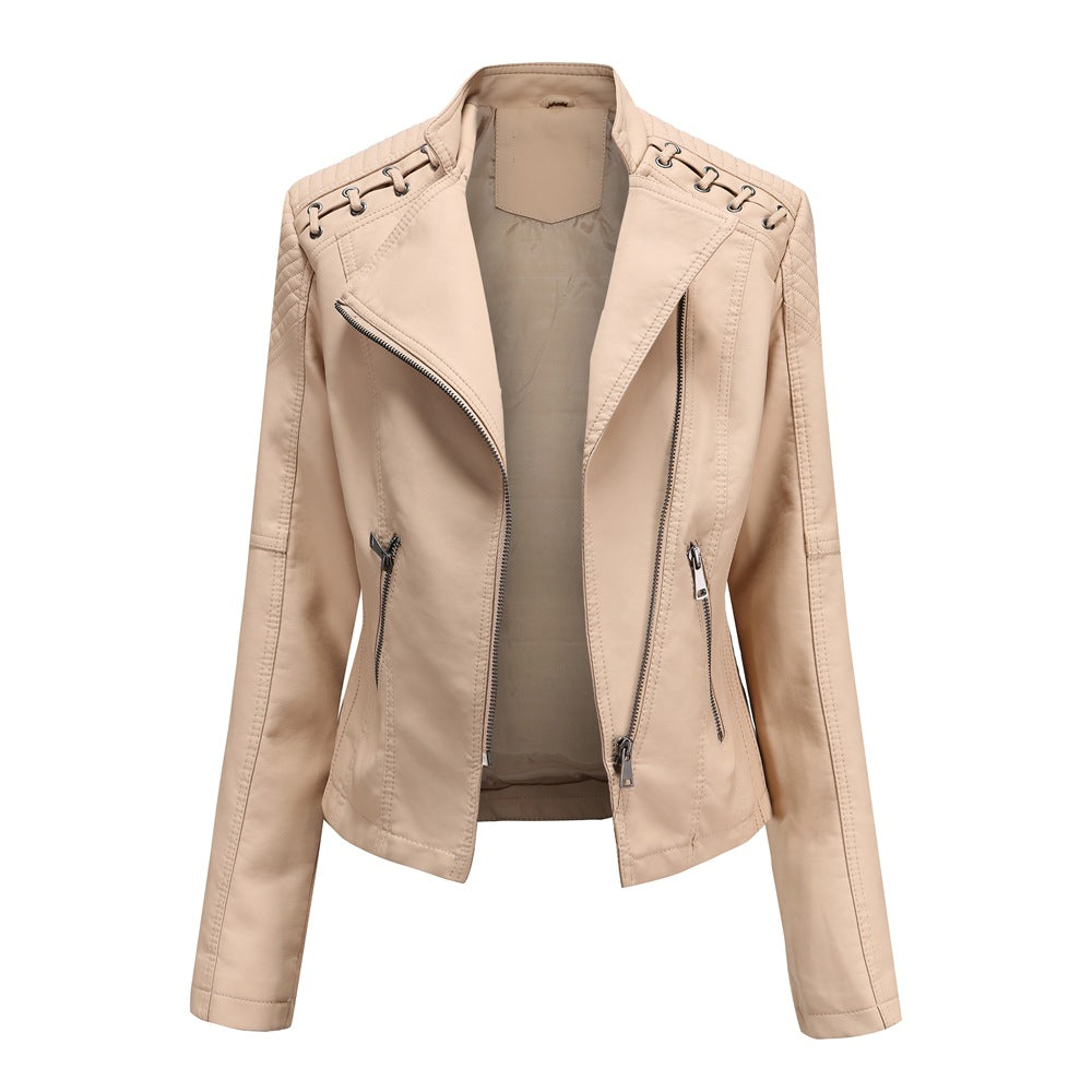 Classic Synthetic Leather Ladies Coat for Everyday Use - OutfitLondon