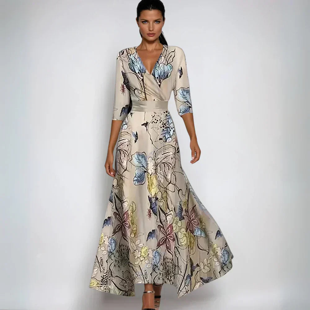 Elegant Women's Flower Pattern Dress